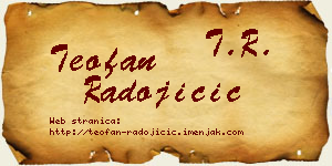 Teofan Radojičić vizit kartica
